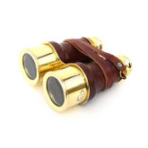 Nautical Brass Leather Hand Held Binoculars 6 Inch Telescope Decor BP05